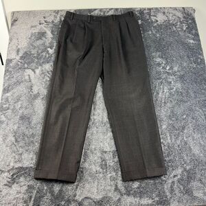 Lauren Ralph Lauren 100% Wool Plaid Cuffed Pants Men's 36X30 Gray Pleated